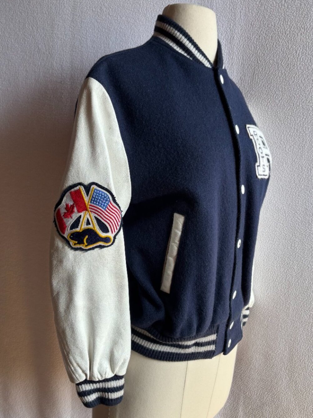 1990s Roots Canada Leather & Wool Letterman's Jacket - Picture 5 of 12